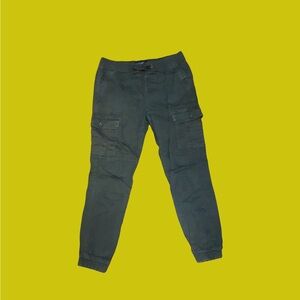 Vertical Sports LARGE Army Green Drawstring Elastic waist & cuff Cargo pants GUC